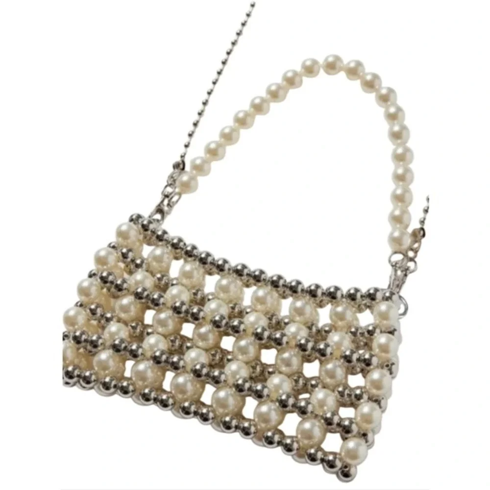 Urban Outfitters Kimchi Blue Beaded‎ Micro Pearl Convertible Crossbody Bag